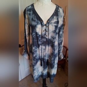 Tie-Dye Lace-Up Women's Top